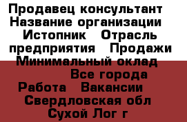 Продавец-консультант › Название организации ­ Истопник › Отрасль предприятия ­ Продажи › Минимальный оклад ­ 60 000 - Все города Работа » Вакансии   . Свердловская обл.,Сухой Лог г.